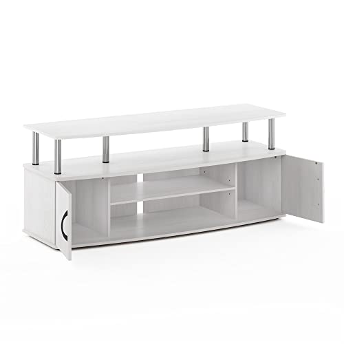 Furinno JAYA Large Entertainment Stand for TV Up to 55 Inch, French Oak Grey/Black V100781