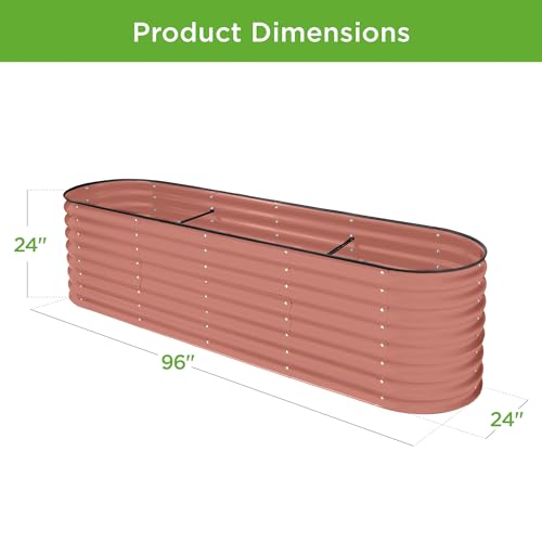 Best Choice Products 8x2x2ft Metal Raised Garden Bed Oval Planter Box for Vegetables, Herbs B5622