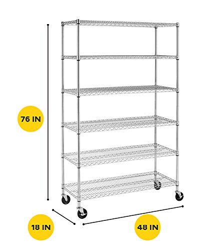 4 Tier NSF Wire Shelving Unit Heavy Duty Steel Storage Rack, Black X19089