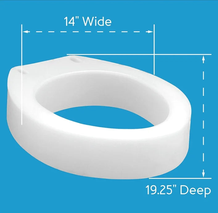 Carex Raised Toilet Seat, Universal Fit for Round Bowls, White, 300 lb Capacity B8396