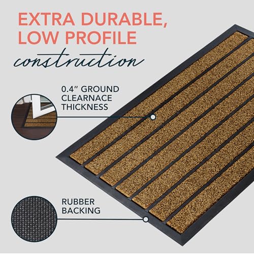 ubdyo Extra Durable Door Mat Non-Slip Outdoor Entrance 30" x 17" Bright Brown W5648