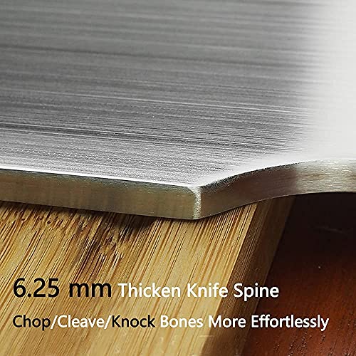 BLADESMITH Meat Cleaver Bone Chopper Knife, 6.3'' Stainless Steel Blade with Pear Wood Handle Q434