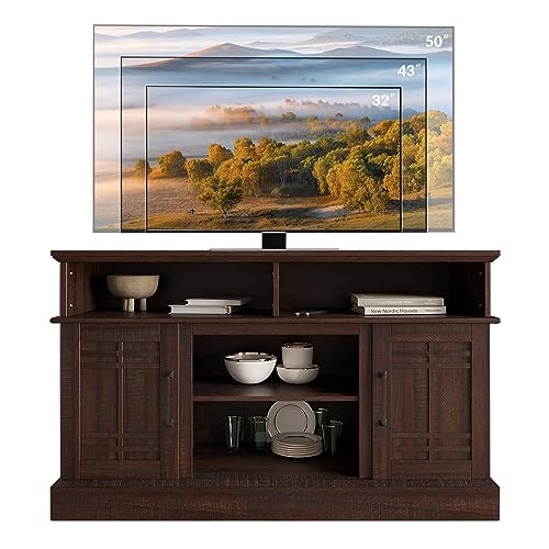 BELLEZE Norrell 48" Farmhouse Wood TV Stand for TVs up to 50 Inch, White R284