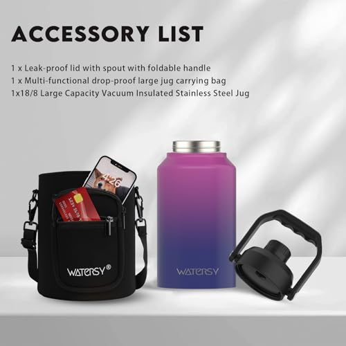 128oz Insulated Stainless Steel Water Bottle with Handle, Black W803