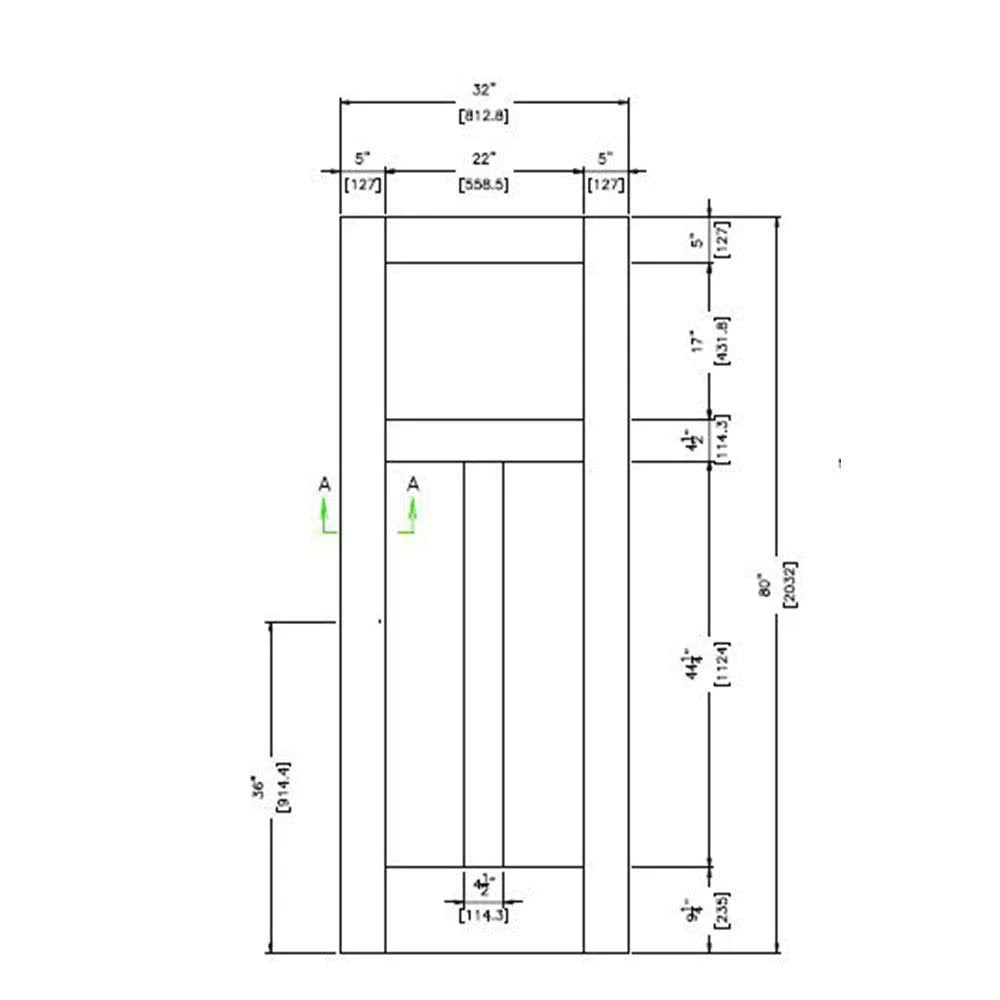 Krosswood Doors 32 in. x 80 in. Rustic Knotty Alder 3-Panel Unfinished Wood Front Door Slab M996855
