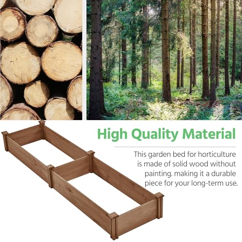 Yaheetech 8×2ft Wooden Raised Garden Bed for Flowers Vegetables Herbs Outdoor E283112