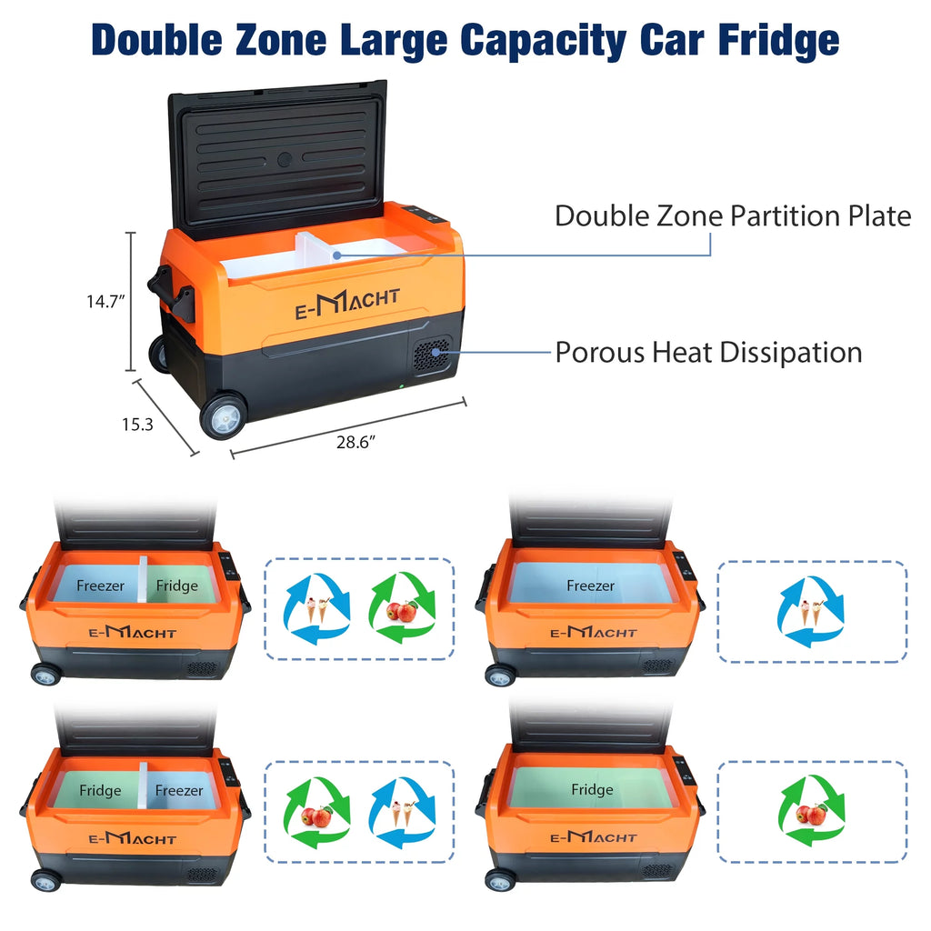 12V Portable Dual Zone Car Refrigerator 31.7QT with WiFi App Control N5786