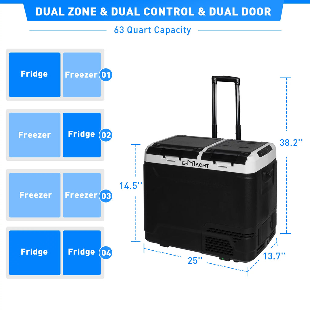 12V Portable Dual Zone Car Refrigerator 31.7QT with WiFi App Control N5786