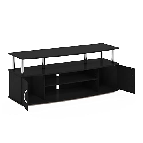 Furinno JAYA Large Entertainment Stand for TV Up to 55 Inch, French Oak Grey/Black V100781