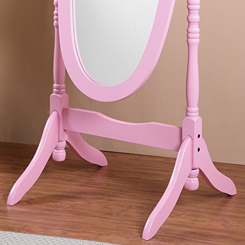 Roundhill Furniture Traditional Queen Anna Style Wood Floor Cheval Mirror L68887