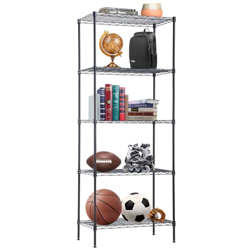 4 Tier NSF Wire Shelving Unit Heavy Duty Steel Storage Rack, Black X19089