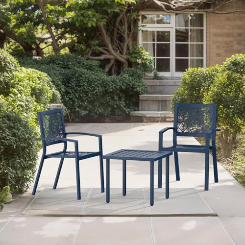 Peacock Blue Outdoor Bistro Set for 2 with Coffee Table R445