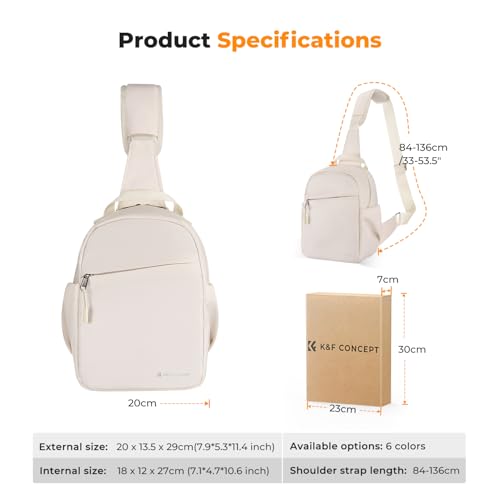 K&F Concept Camera Sling Bag Small Crossbody Shoulder Backpack for DSLR/Mirrorless U627