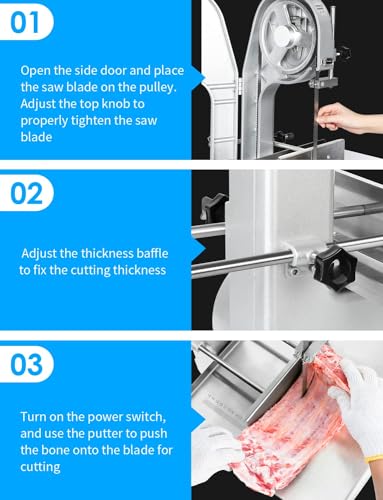 1500W Electric Bone Saw Machine 2.6HP Frozen Meat Cutter 110V Commercial Bandsaw Y3937