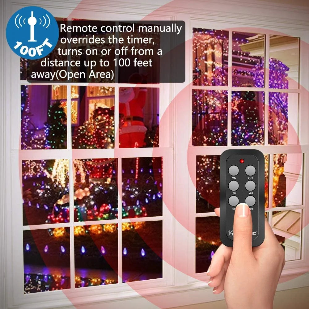 Kasonic Wireless Outdoor Remote Control Outlets with Timer, 3 Outlets, 100ft Range, Black B4689