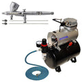 Pro 0.2 0.3 0.5 Fine Detail Dual-Action Gravity Airbrush Kit Tank Air Compressor - Megean
