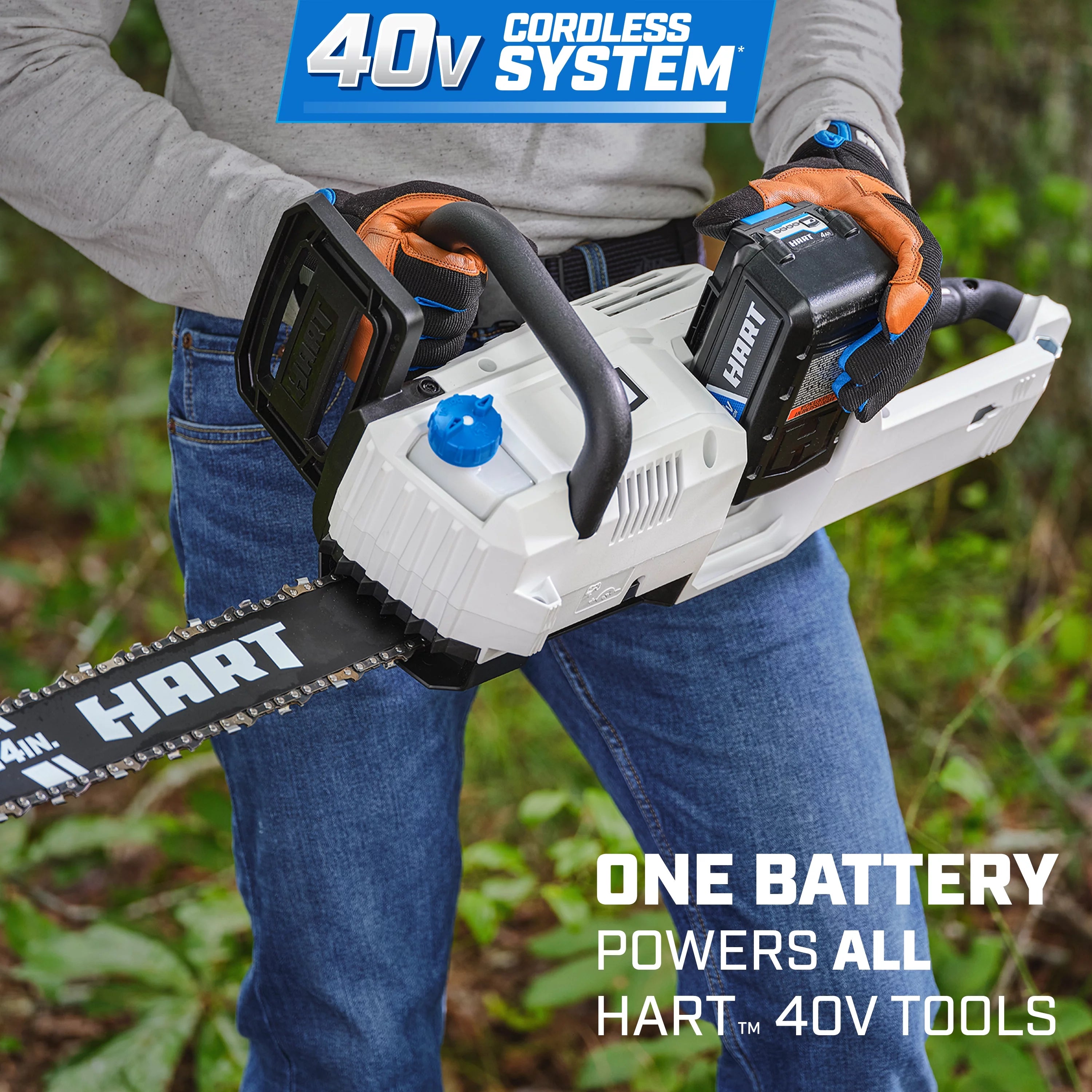 HART 40-Volt 14-inch Brushless Chainsaw Kit with 4.0Ah Battery S7085