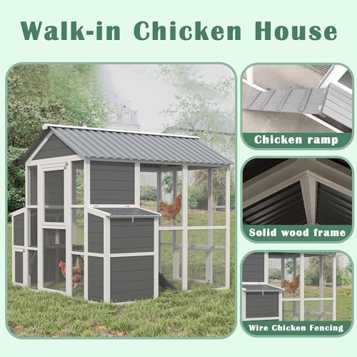 Outdoor Wooden Chicken Coop for 10 Chickens with Nesting Boxes and Run Z147