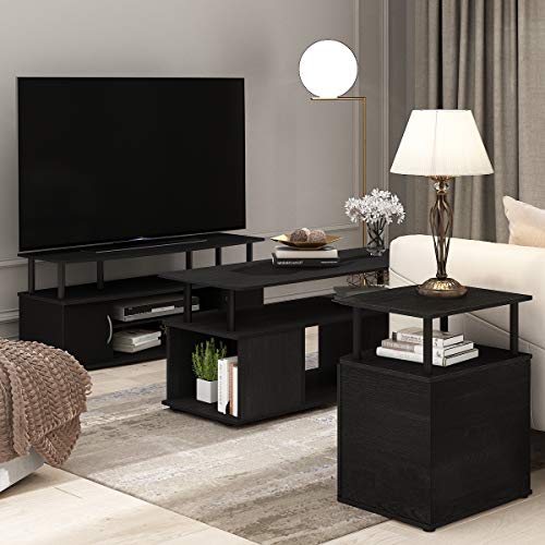 Furinno JAYA Large Entertainment Stand for TV Up to 55 Inch, French Oak Grey/Black V100781