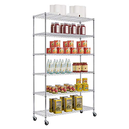 4 Tier NSF Wire Shelving Unit Heavy Duty Steel Storage Rack, Black X19089