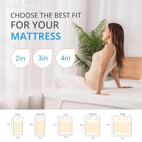 EGO Topper 2 Inch Twin Memory Foam Mattress Topper, Gel Infused, CertiPUR-US Certified F677