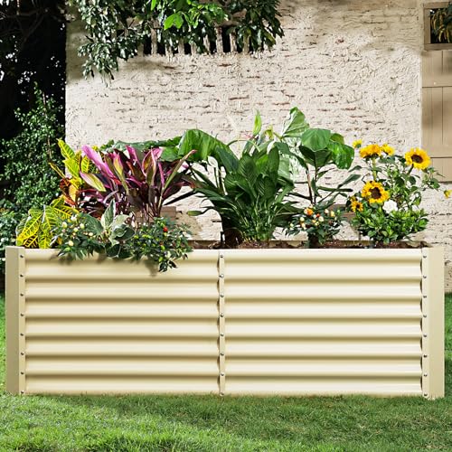 Land Guard 8×4×2 ft Galvanized Raised Garden Bed Kit for Vegetables D685