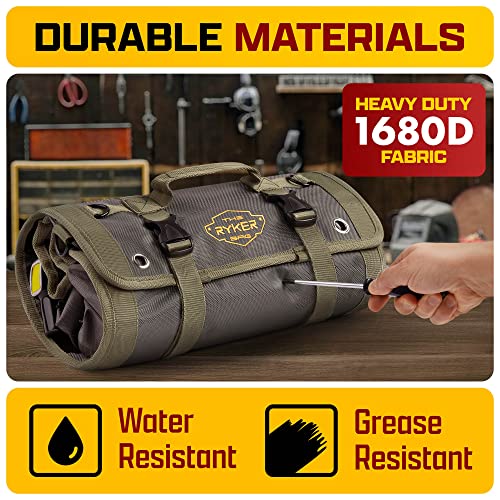 Ryker Roll Up Tool Bag Organizer with Detachable Pouches O5686