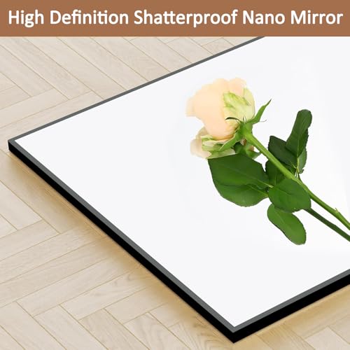 WIIS' IDEA Full Length Mirror with Stand, 59"x16" Floor Mirror, Black O584483