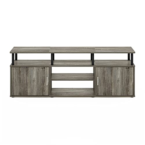 Furinno JAYA Large Entertainment Stand for TV Up to 55 Inch, French Oak Grey/Black V100781