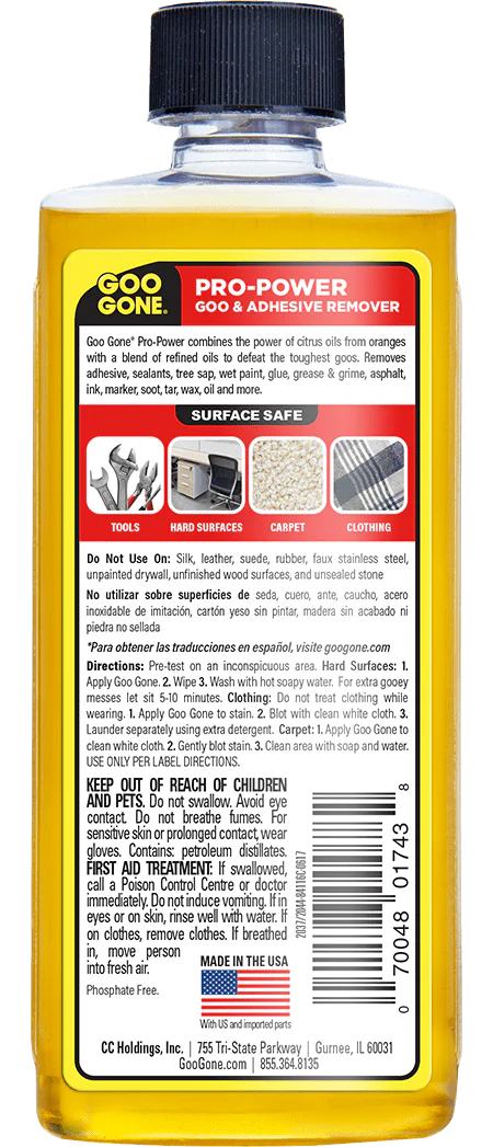 Goo Gone Pro-Power Adhesive Remover, 8 oz E39662
