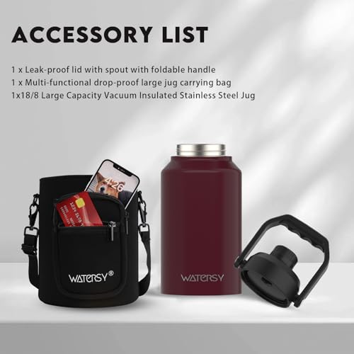128oz Insulated Stainless Steel Water Bottle with Handle, Black W803