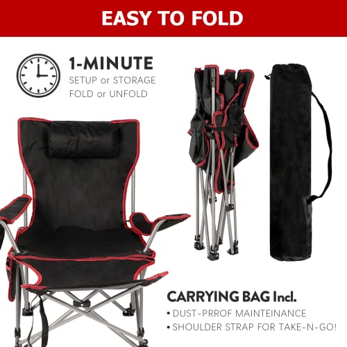 YSSOA Removable Footrest Reclining Camping Chair, Black J500901