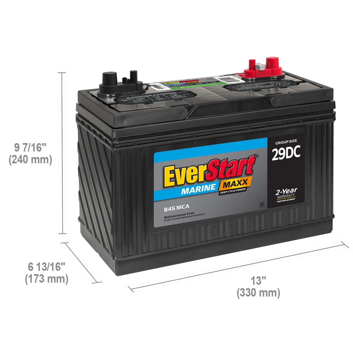 EverStart Maxx Marine Battery Group Size 29DC 12V 845 CCA X665458