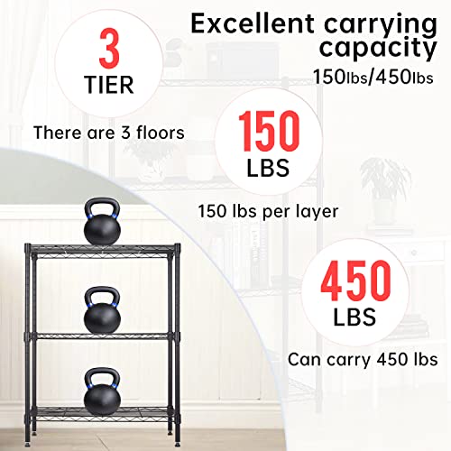 4 Tier NSF Wire Shelving Unit Heavy Duty Steel Storage Rack, Black X19089