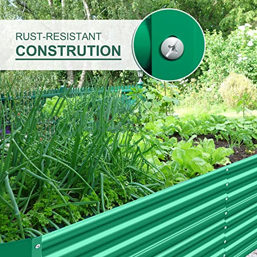 Land Guard 8×4×2 ft Galvanized Raised Garden Bed Kit for Vegetables D685