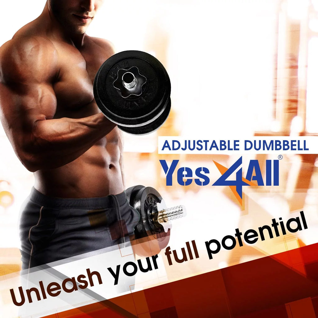 Yes4All 60 lbs Adjustable Dumbbell Set, Cast Iron Pair G3731