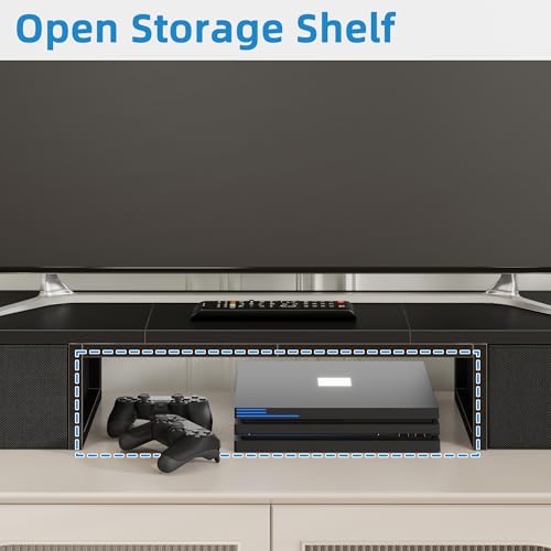 TV Riser with Fabric Drawers for 32-60 inch TV, Rustic Brown G130187
