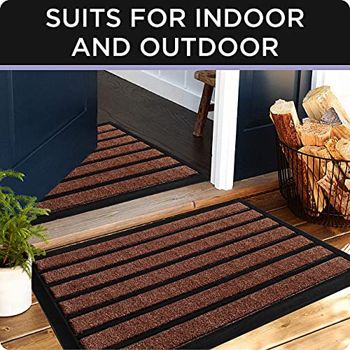 ubdyo Extra Durable Door Mat Non-Slip Outdoor Entrance 30" x 17" Bright Brown W5648