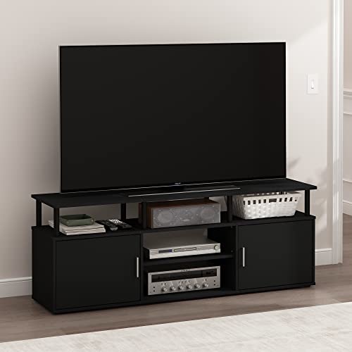 Furinno JAYA Large Entertainment Stand for TV Up to 55 Inch, French Oak Grey/Black V100781