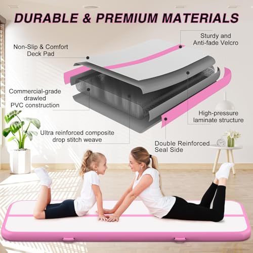 Inflatable Gymnastics Tumbling Mat with Electric Pump W352941