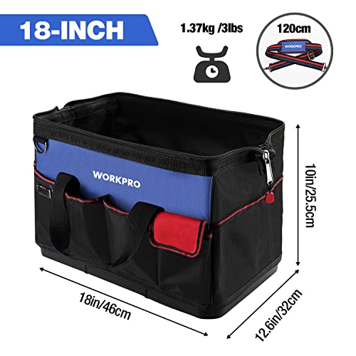 WORKPRO 18 Inch Tool Bag with Waterproof Molded Base Z683768