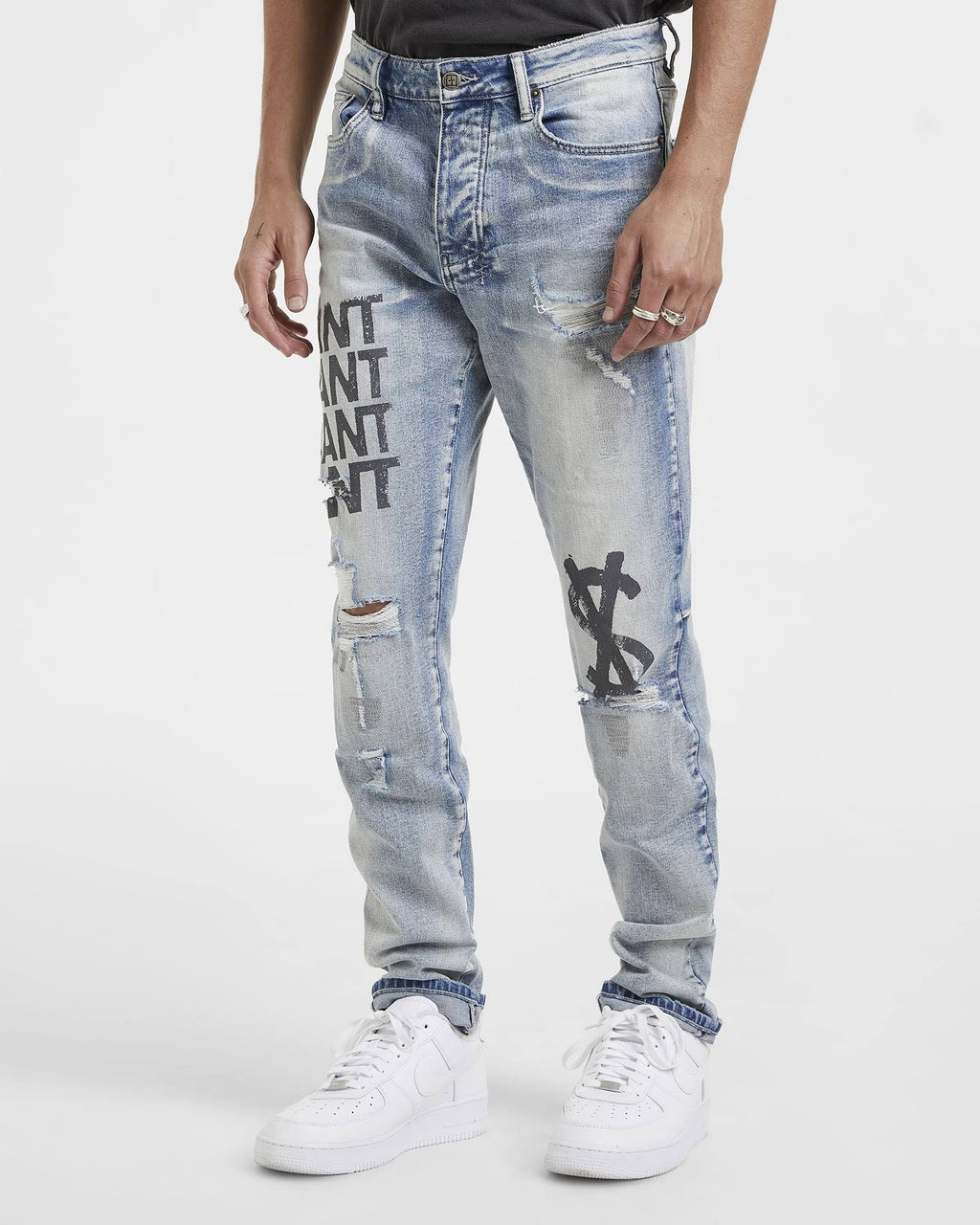 Ksubi Chitch Bombz Jeans, Blue, Size 28 F193214