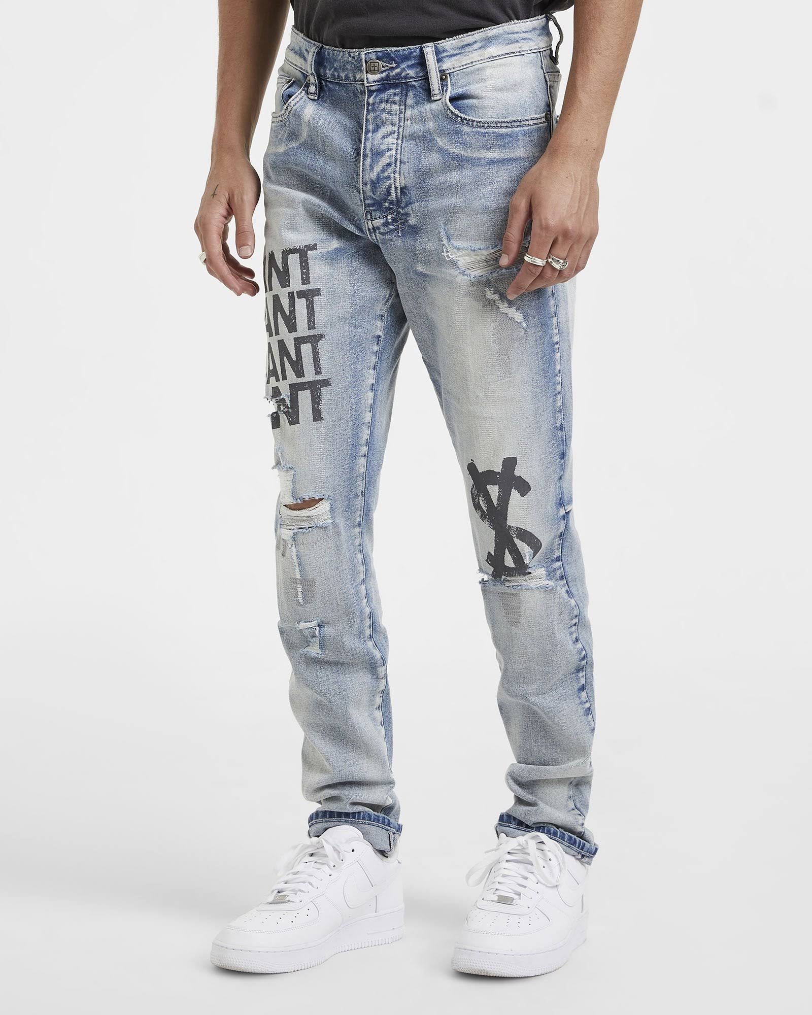 Ksubi Chitch Bombz Jeans, Blue, Size 28 F193214