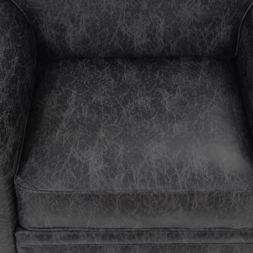 Mid-Century 3-Seater Sofa with Rivet Design, Removable Cover and Solid Wood Frame I150