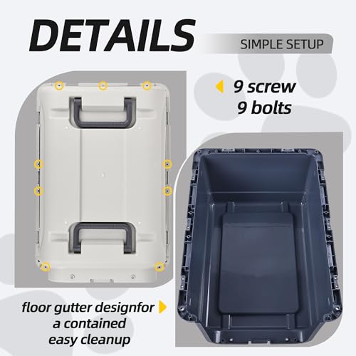 Plastic Dog Crate with Rolling Wheels, Airline Approved, Medium S135464