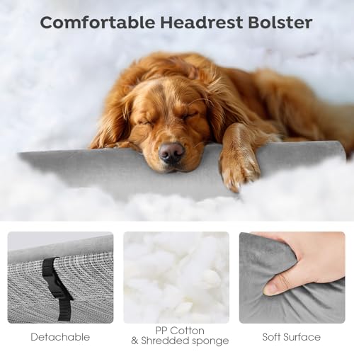 Veehoo Large Elevated Dog Bed, Outdoor Raised Cot with Removable Headrest, Breathable Washable Mesh R9070