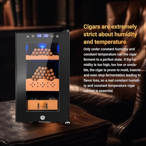 Electric Humidor Cabinet 35L with Digital LED Screen and Humidity Control C6096