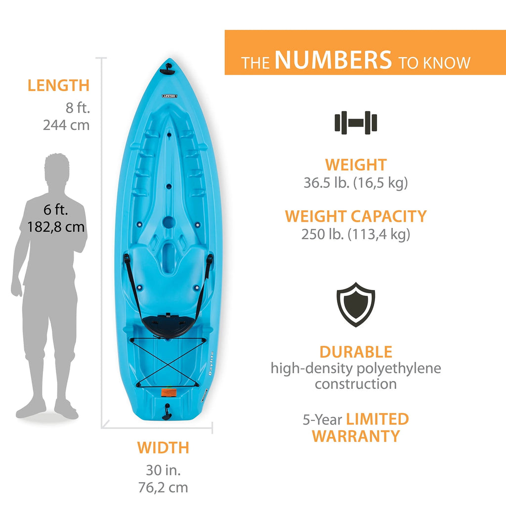 Lifetime Daylite 8 ft Sit-on-Top Kayak, Red H51700