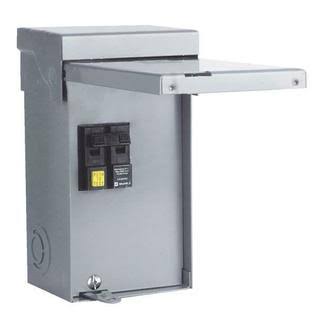 Square D Homeline 50A 2-Space 2-Circuit Outdoor Spa Panel Main Lug Load Center - Megean