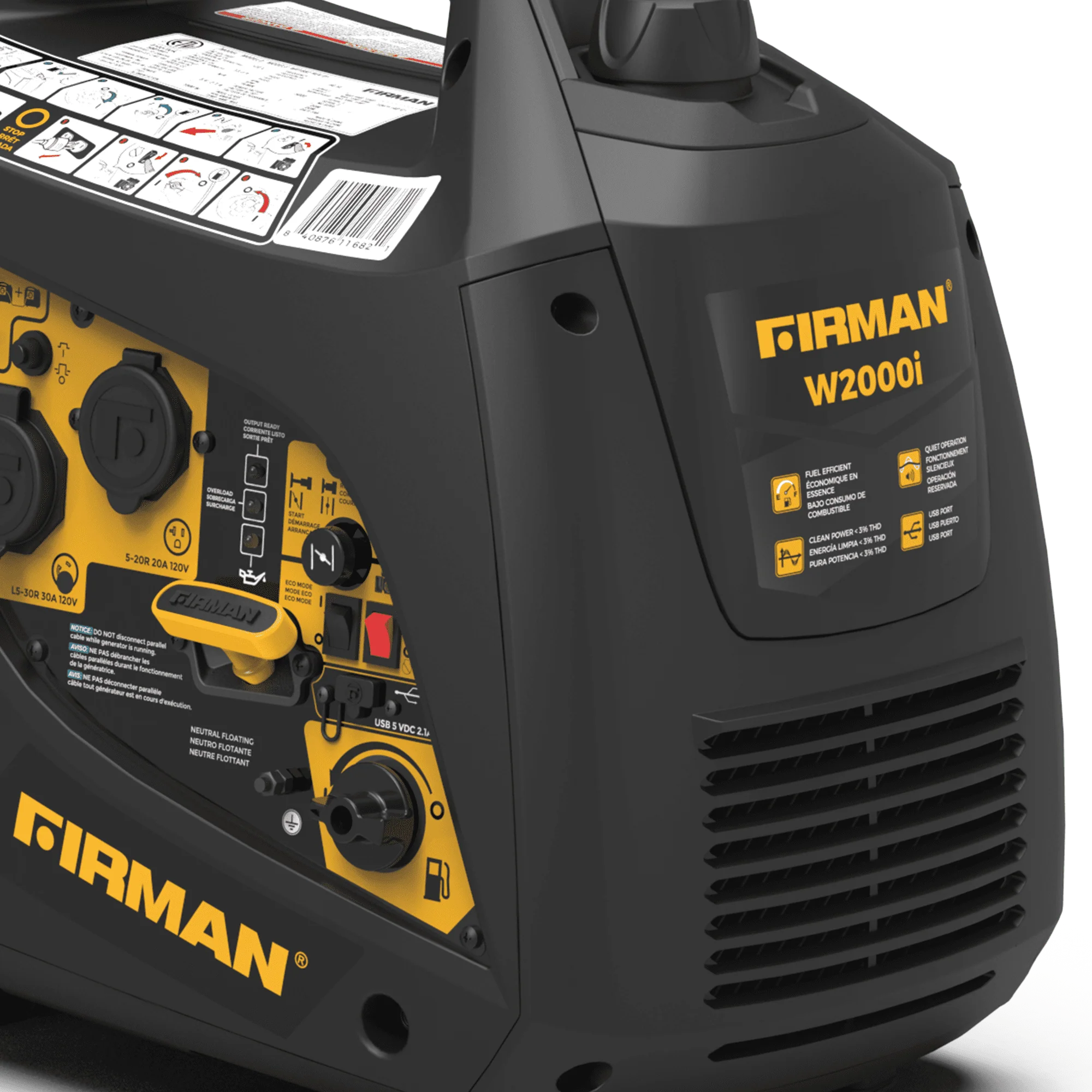 FIRMAN W01682 1600/2000 Watt Gasoline Inverter Generator P1961